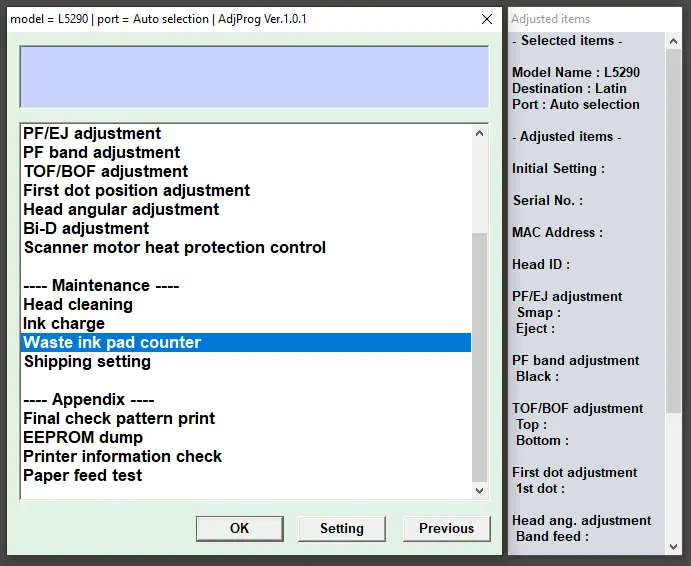 Adjustment Program